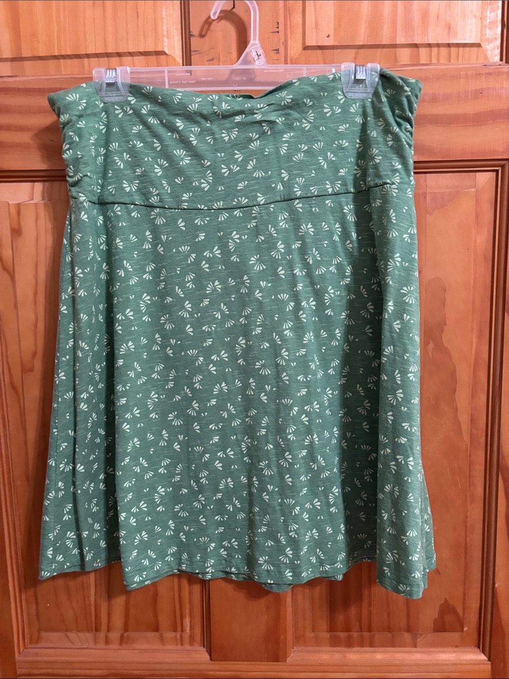 Toad&Co Green Mini Skirt with White Floral Print